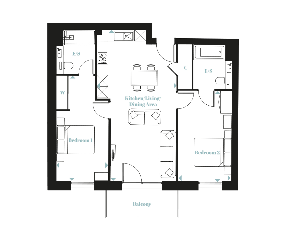 Type 10 – The Langley Apartments - Langley Square - Weston Homes