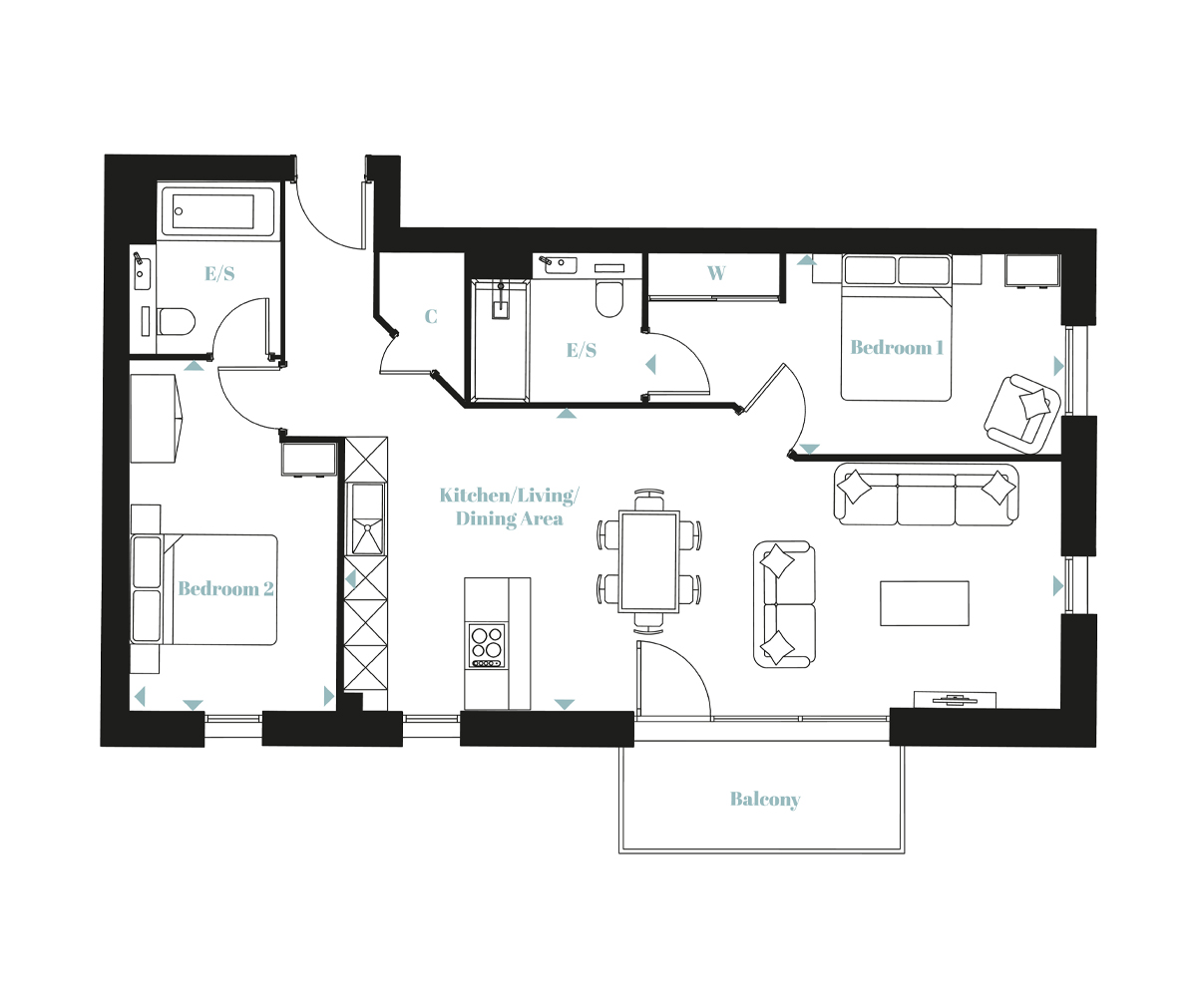 Type 11 – The Langley Apartments - Langley Square - Weston Homes