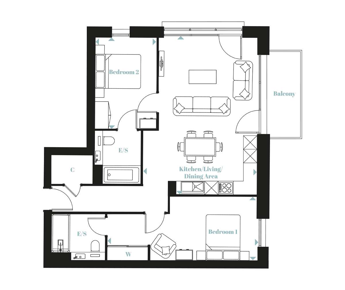 Type 12 – The Langley Apartments - Langley Square - Weston Homes