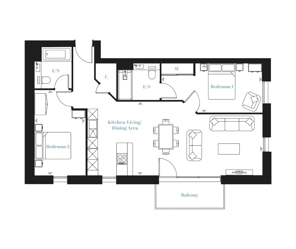 Type 13 – The Langley Apartments - Langley Square - Weston Homes