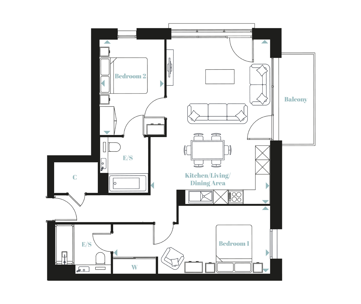 Type 14 – The Langley Apartments - Langley Square - Weston Homes