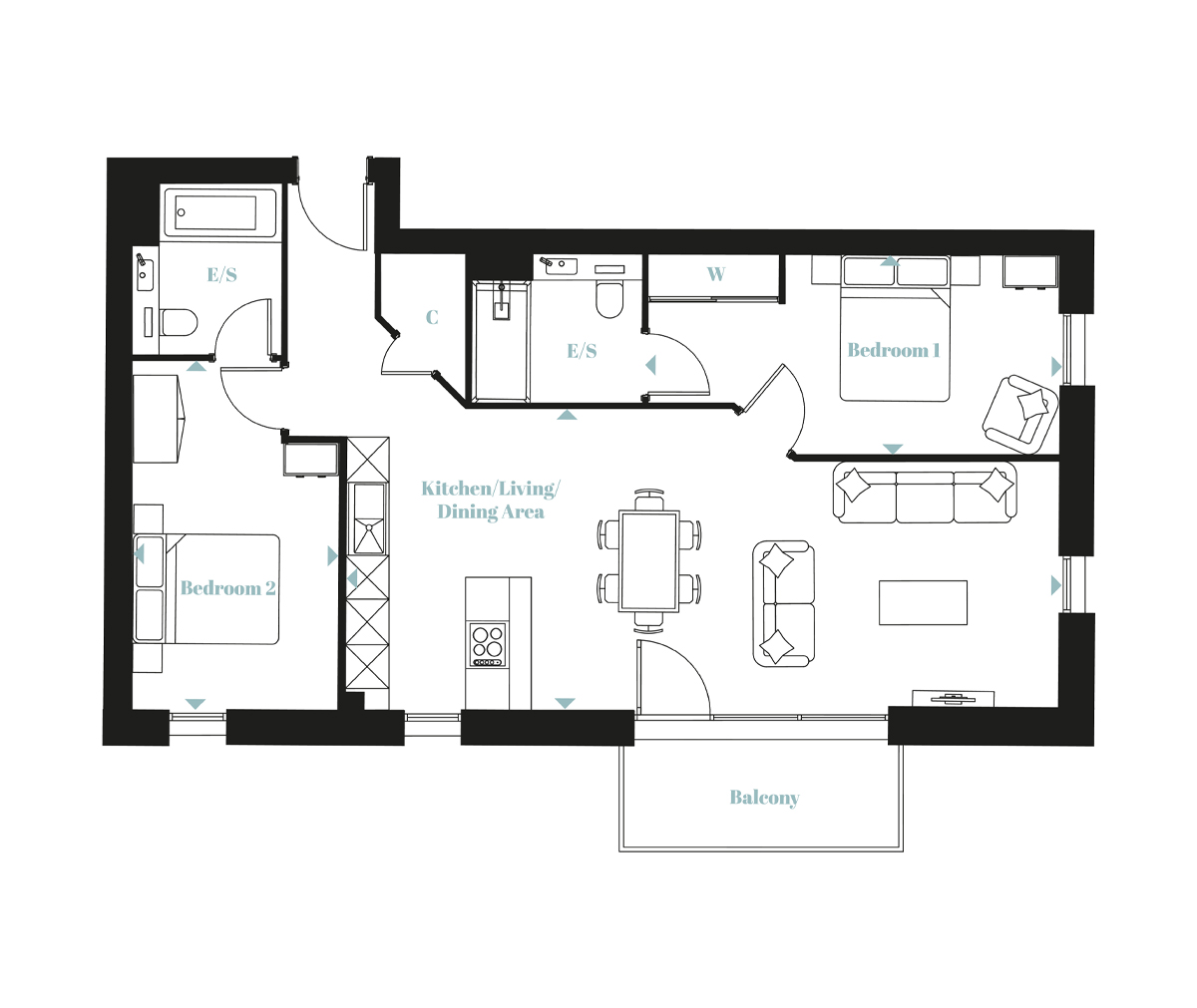 Type 3 – The Langley Apartments - Langley Square - Weston Homes