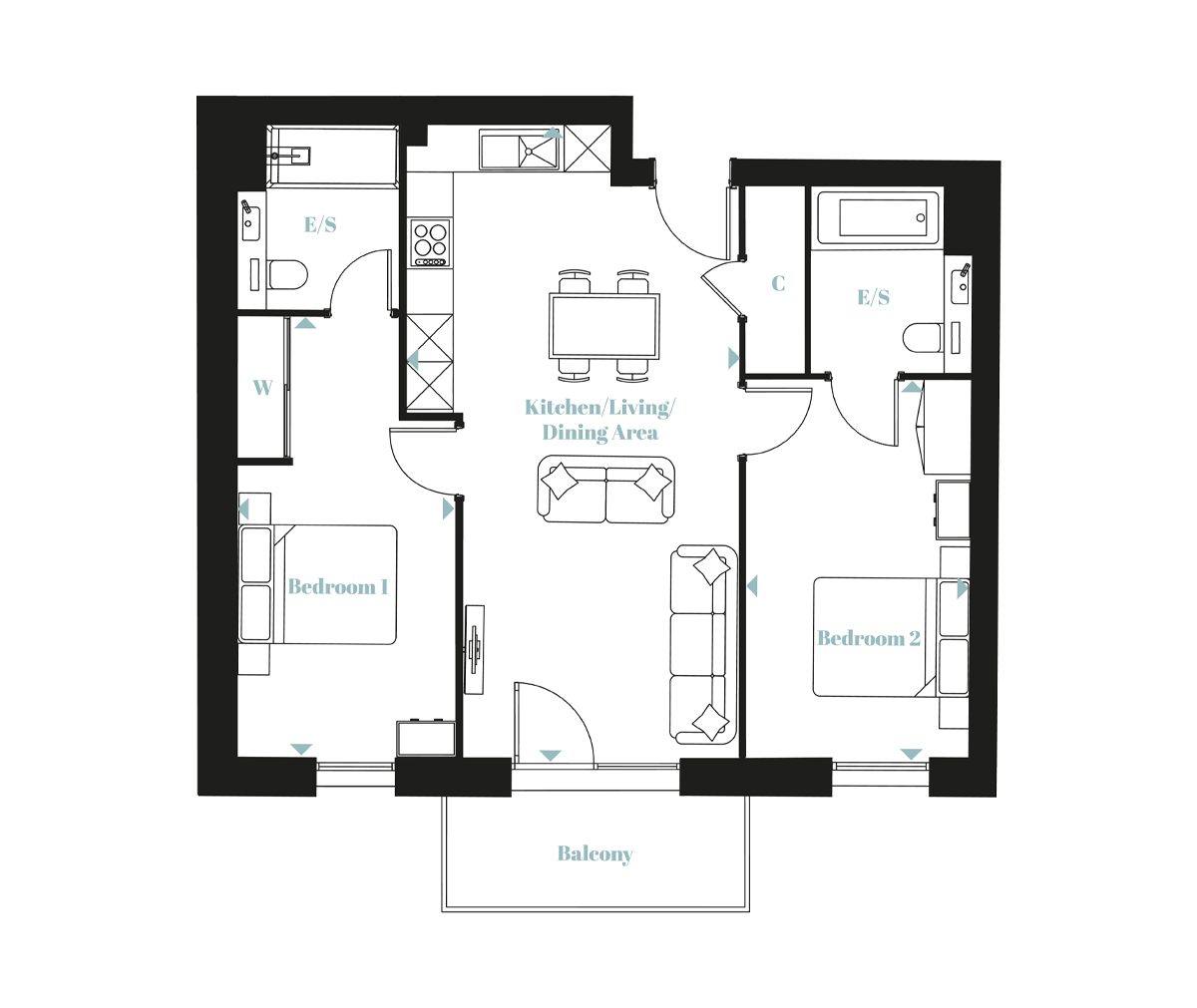 Type 6 – The Langley Apartments - Langley Square - Weston Homes