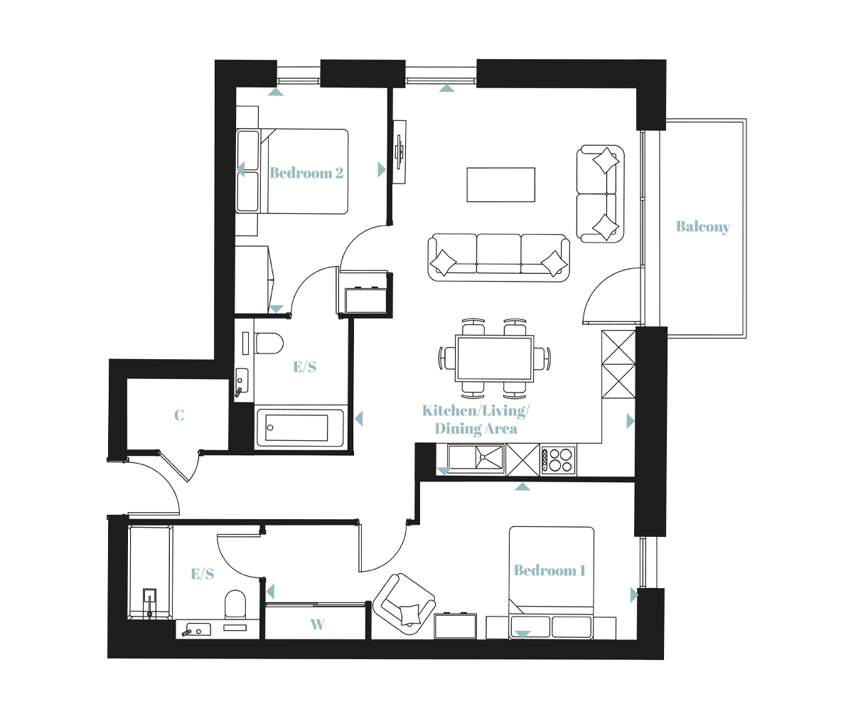 Type 8 – The Langley Apartments - Langley Square - Weston Homes