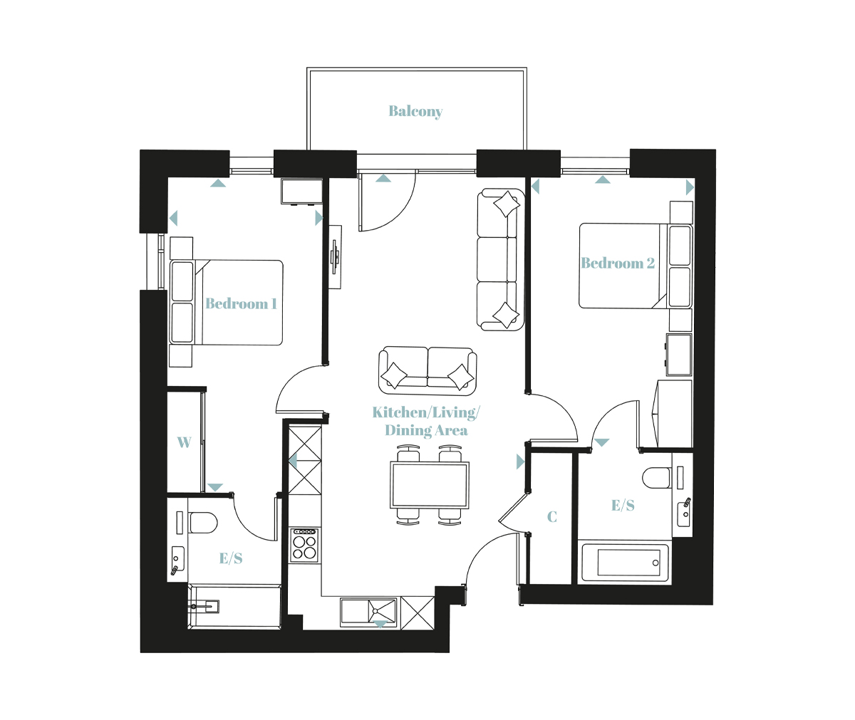 Type 9 – The Langley Apartments - Langley Square - Weston Homes